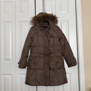 Brown Hooded down Coat